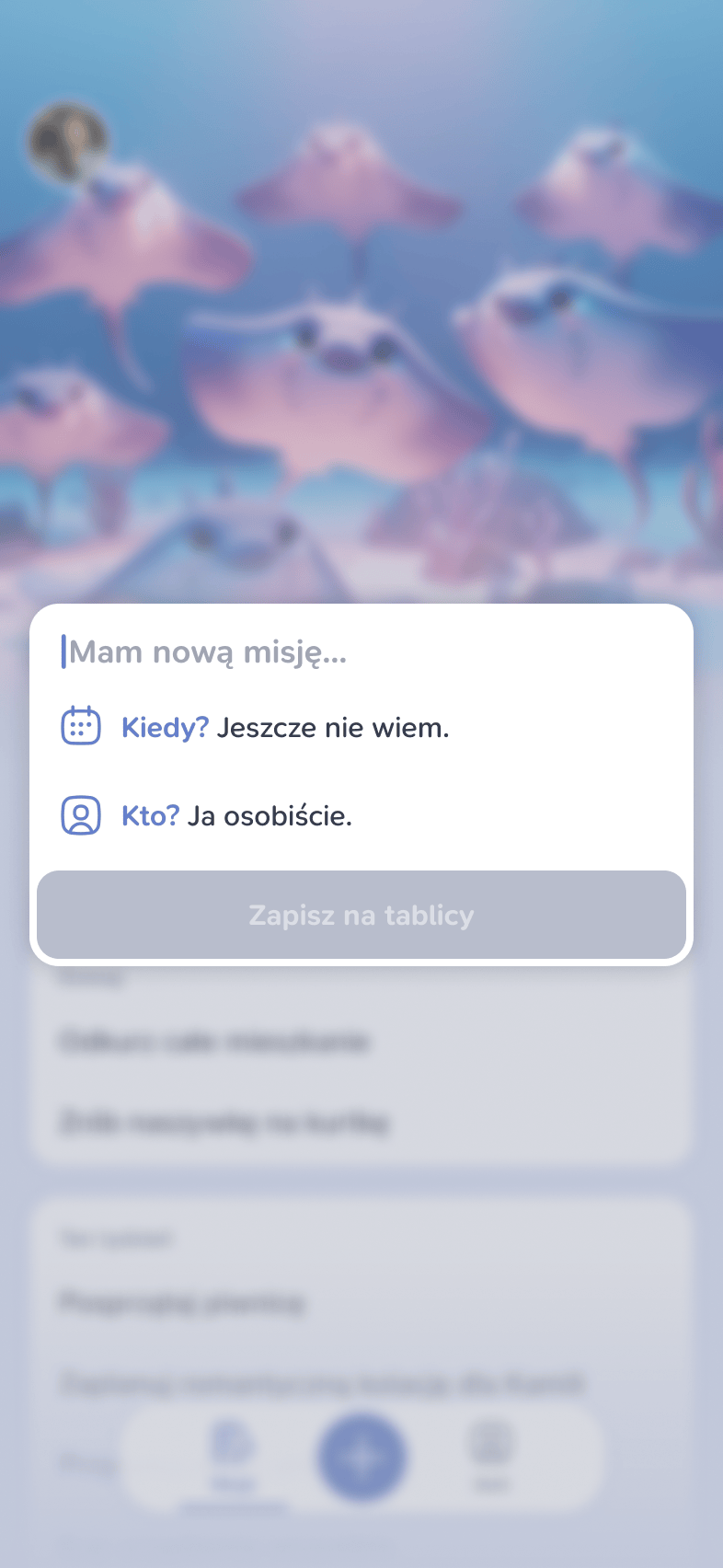 Okno dodawania nowej misji