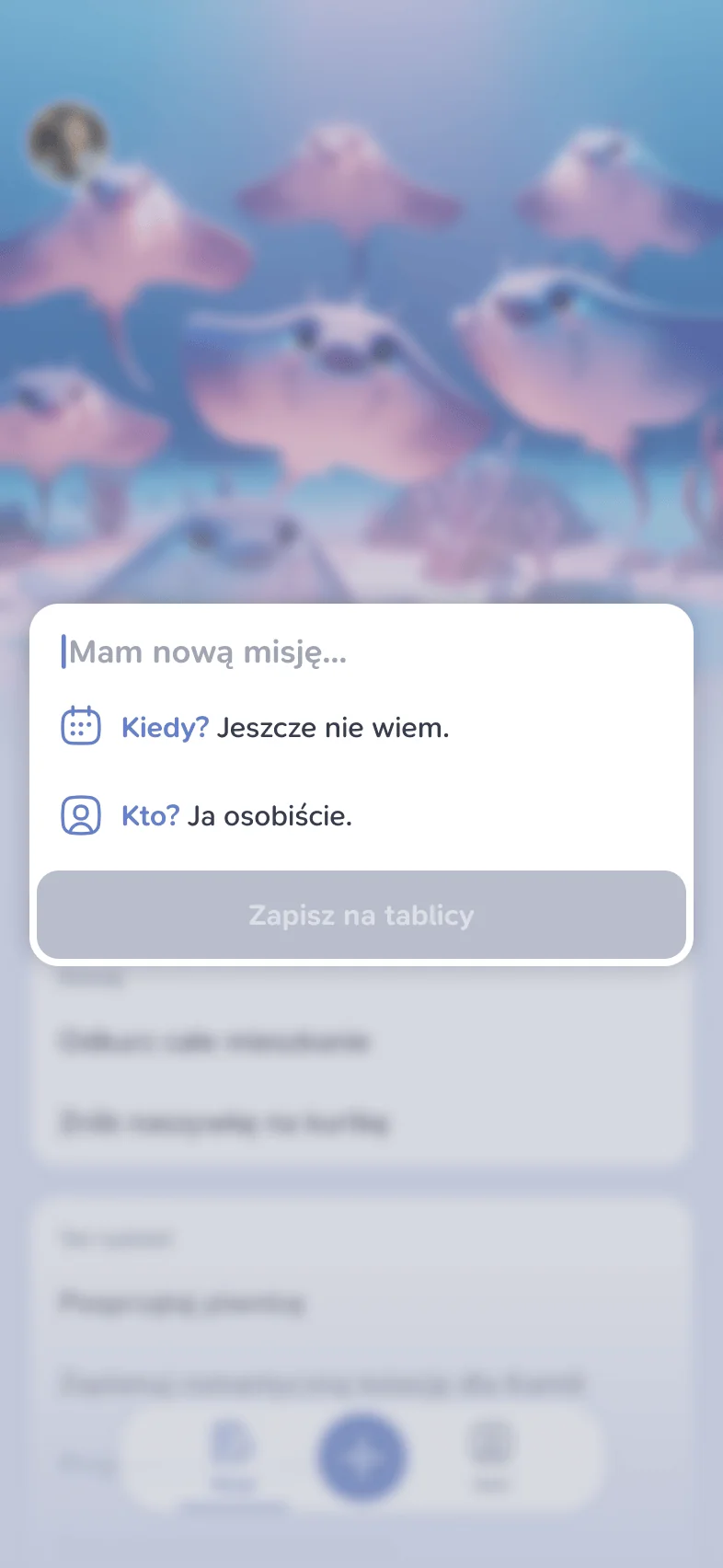 Okno dodawania nowej misji