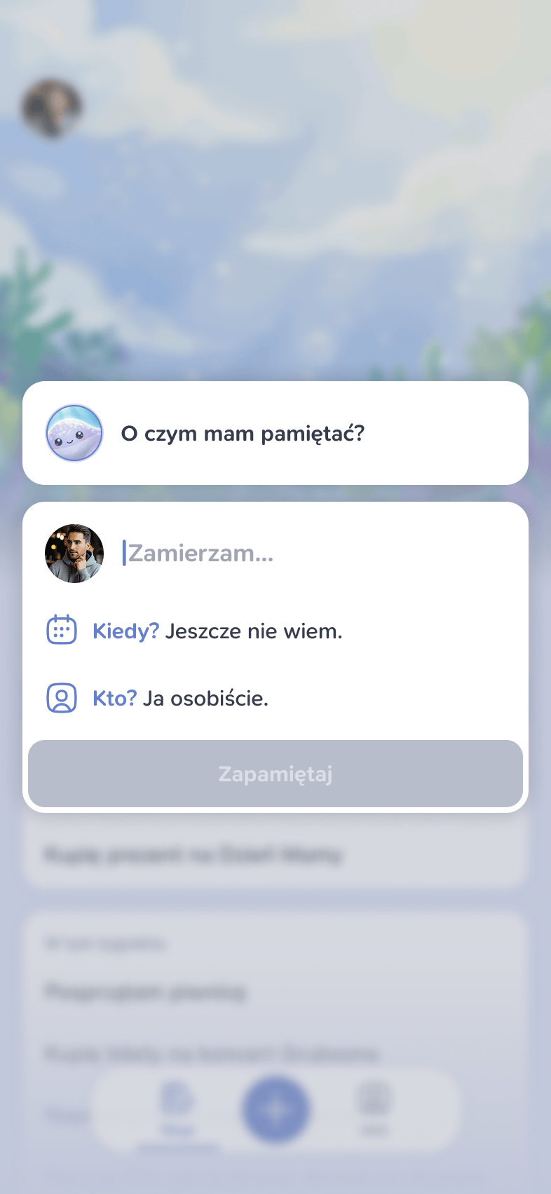 Przeprojektowany ekran dodawania misji