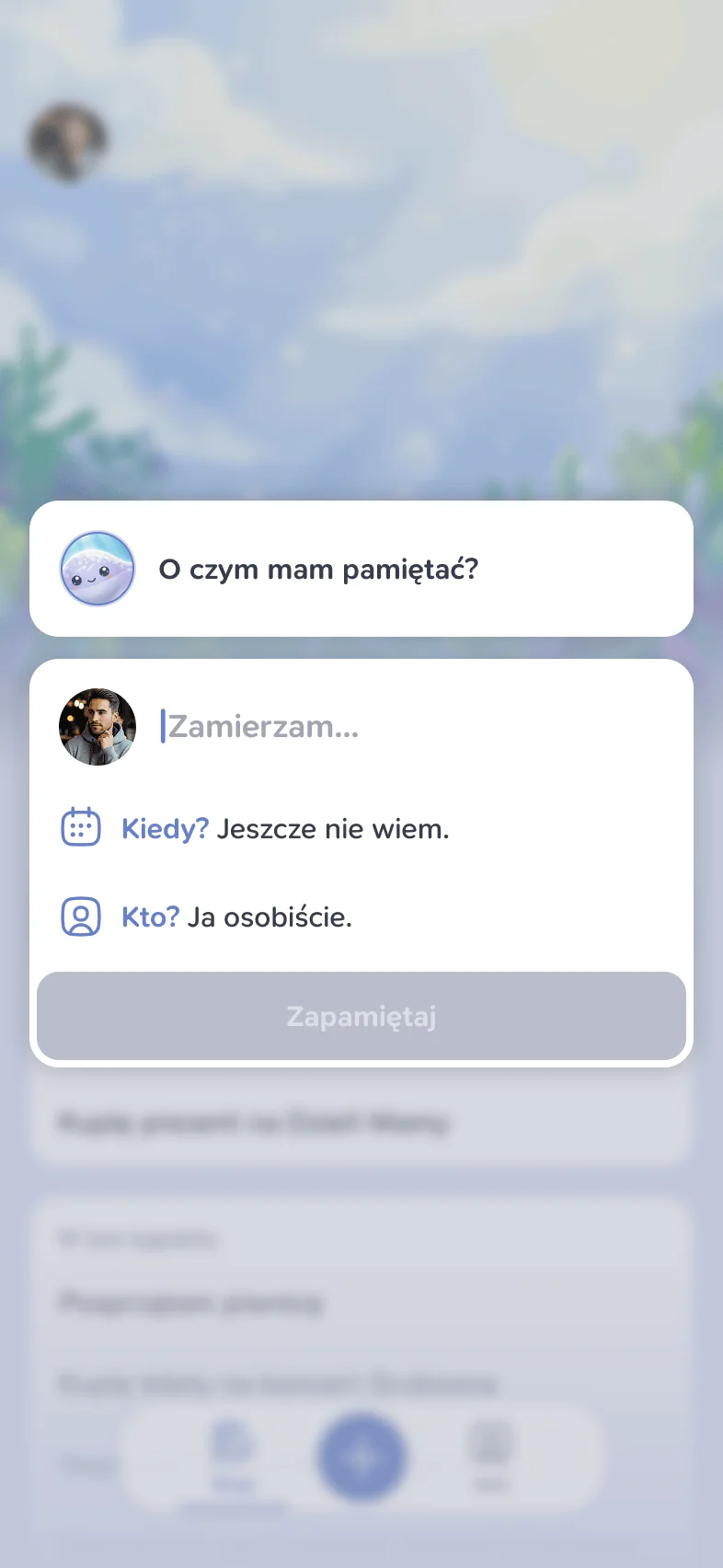 Przeprojektowany ekran dodawania misji